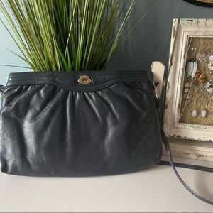 Vintage 1980’s Etienne Aigner Navy Blue Shoulder Bag